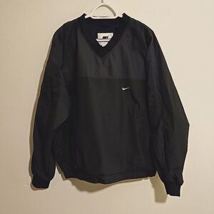 90s Nike Vintage navy swoosh pullover Sweatshirt v neck windbreaker Sz. L